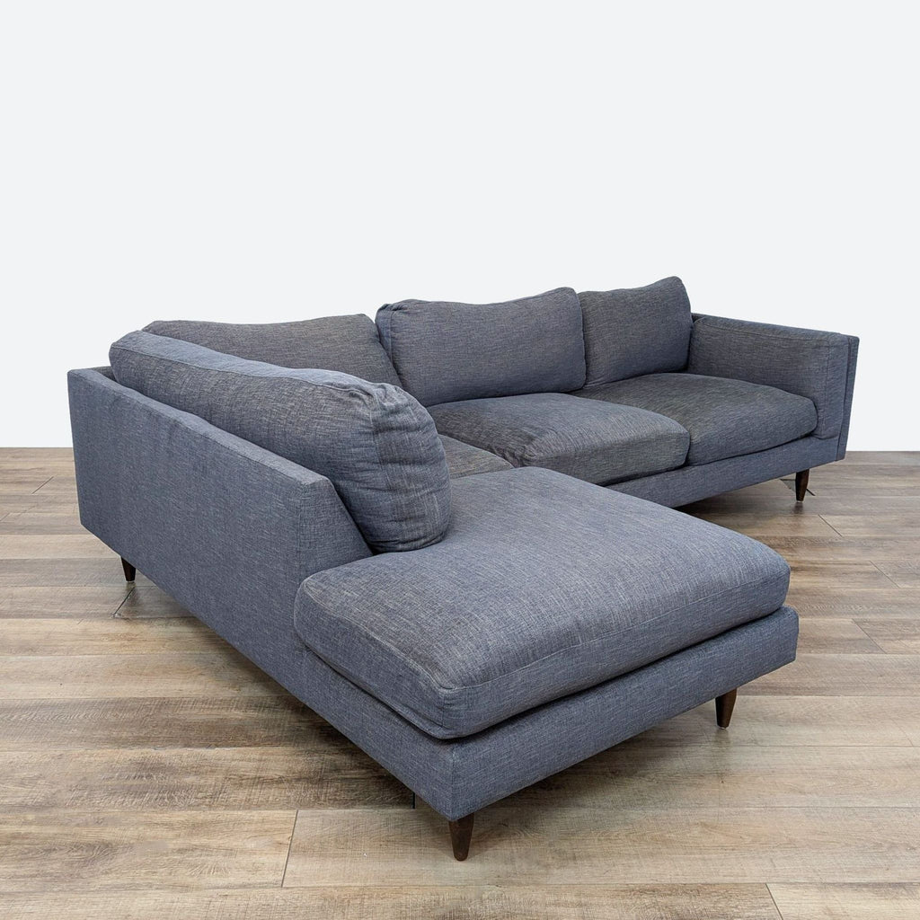 BenchMade Modern Gray Sectional Sofa with Chaise Lounge