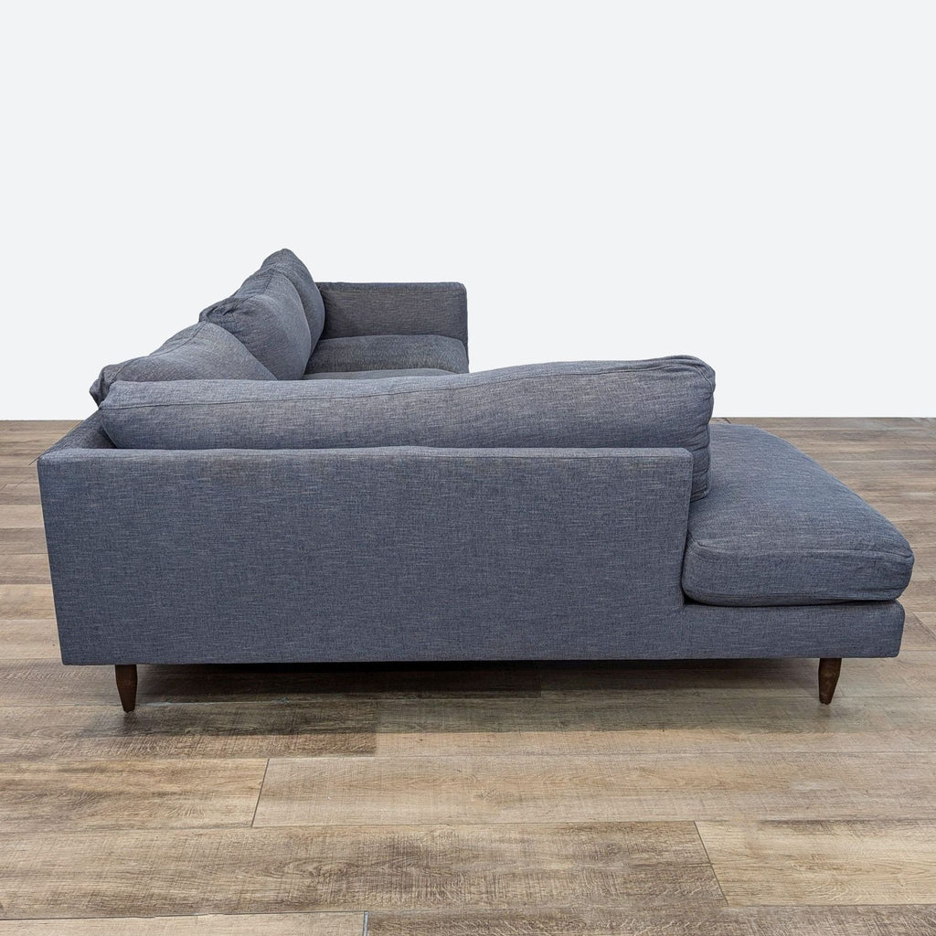 BenchMade Modern Gray Sectional Sofa with Chaise Lounge