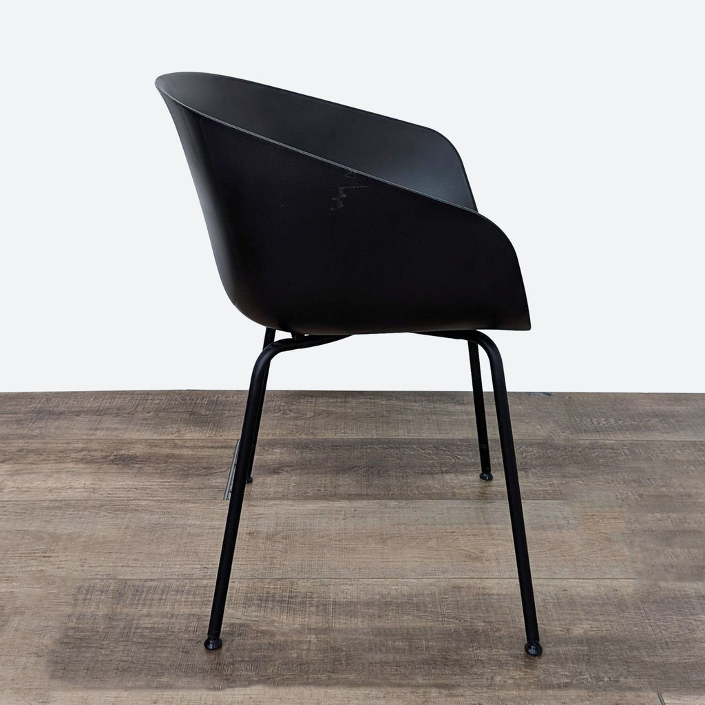 Modern Black Dining Chair with Metal Legs