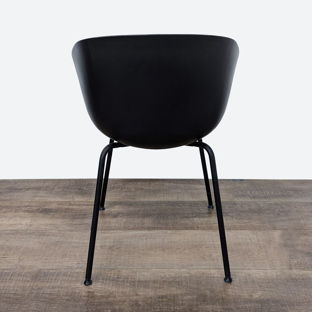 Modern Black Dining Chair with Metal Legs