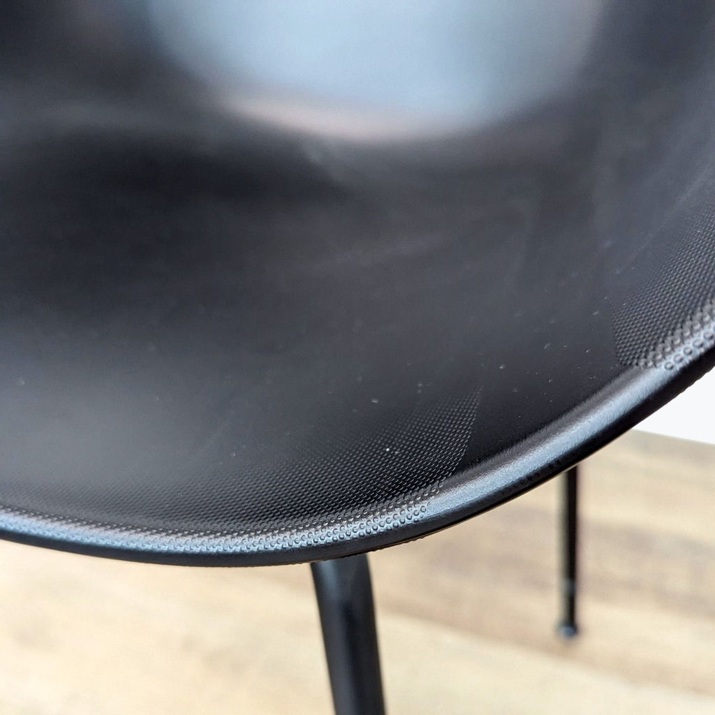 Modern Black Dining Chair with Metal Legs