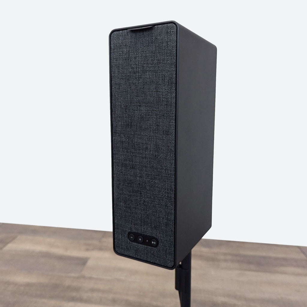 a speaker on a table