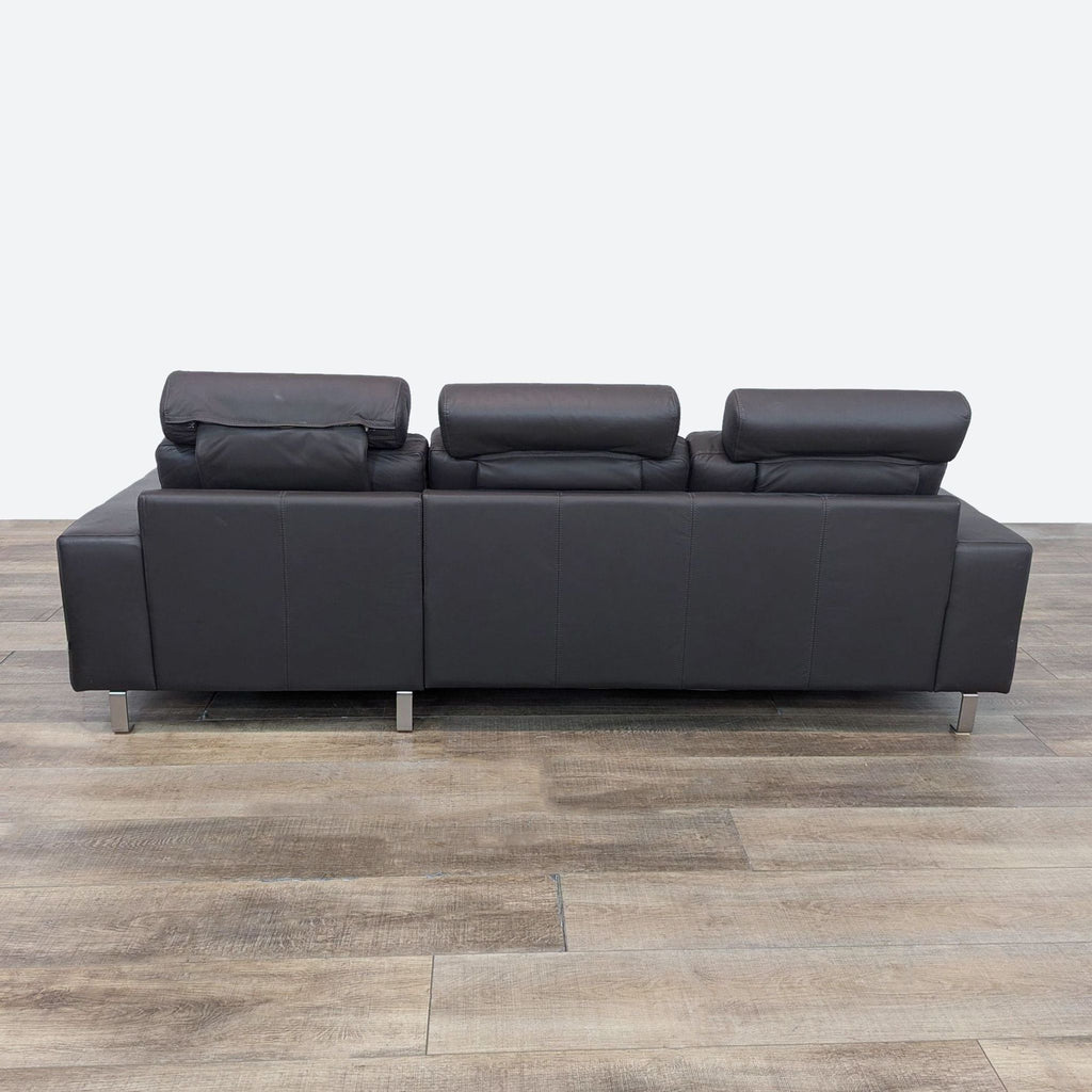 BoConcept Modern Leather Sectional Sofa with Adjustable Headrests