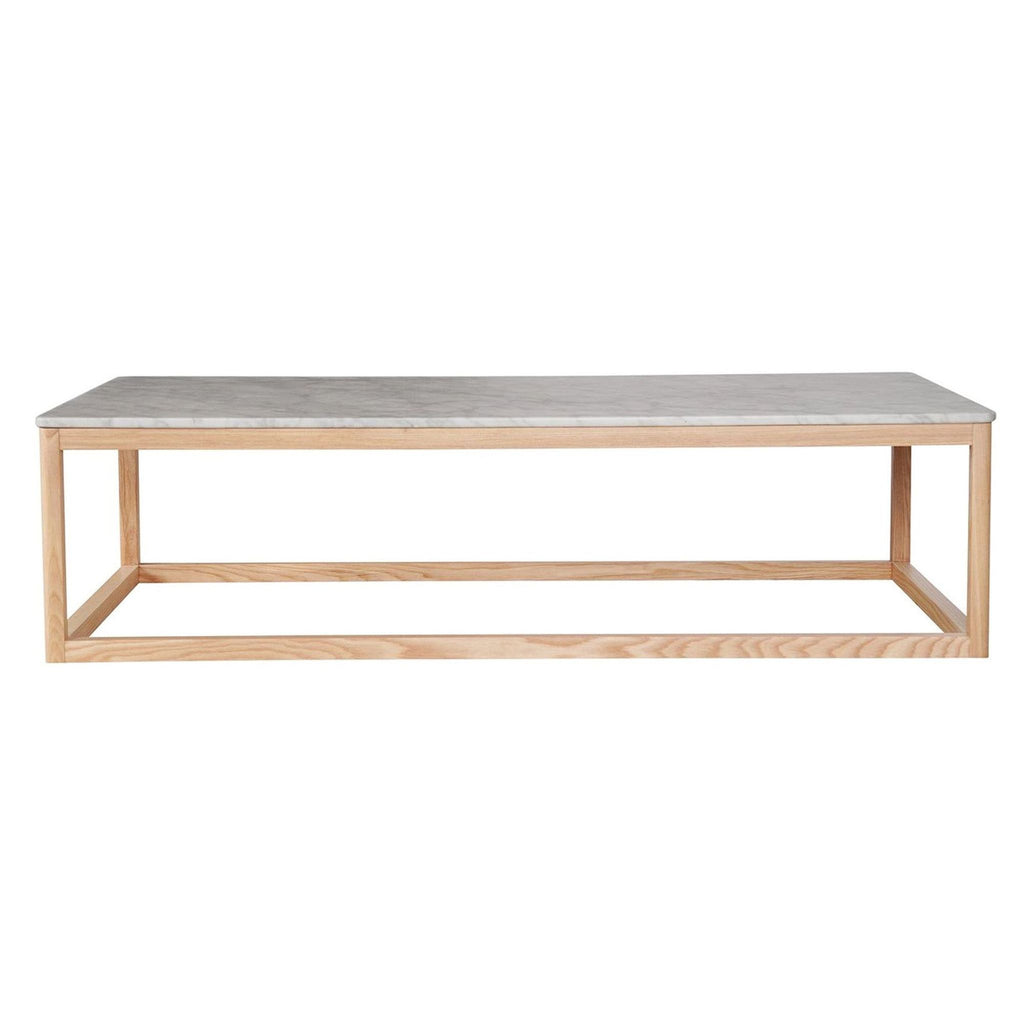 the coffee table is made from a solid oak with a natural wood top.