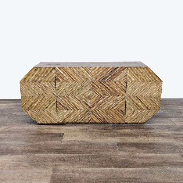 the sideboard is made from a wood grain.