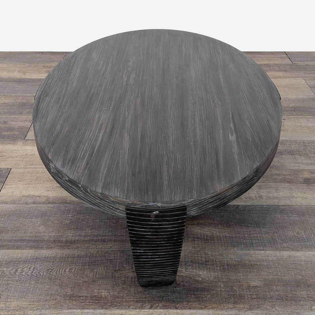 Wood Top Coffee Table on Metal Base