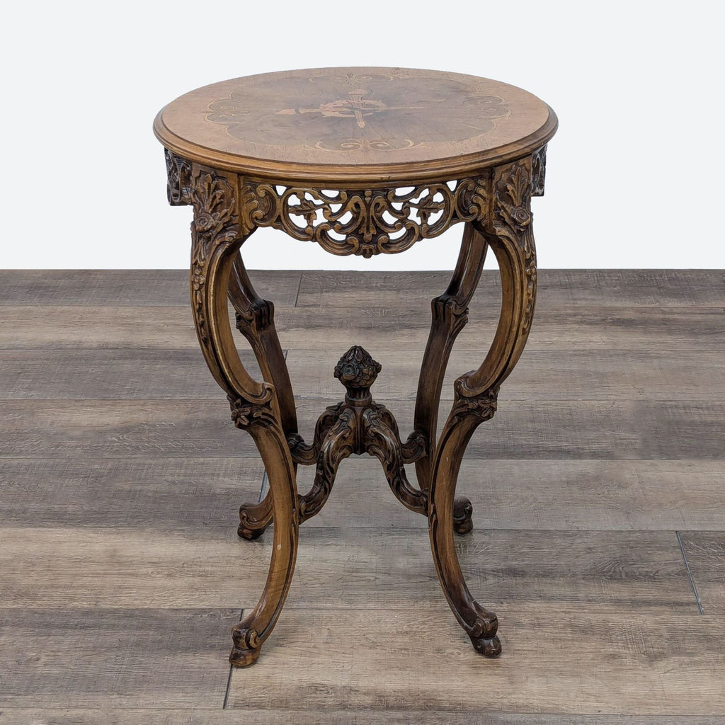a 19th century carved wood table