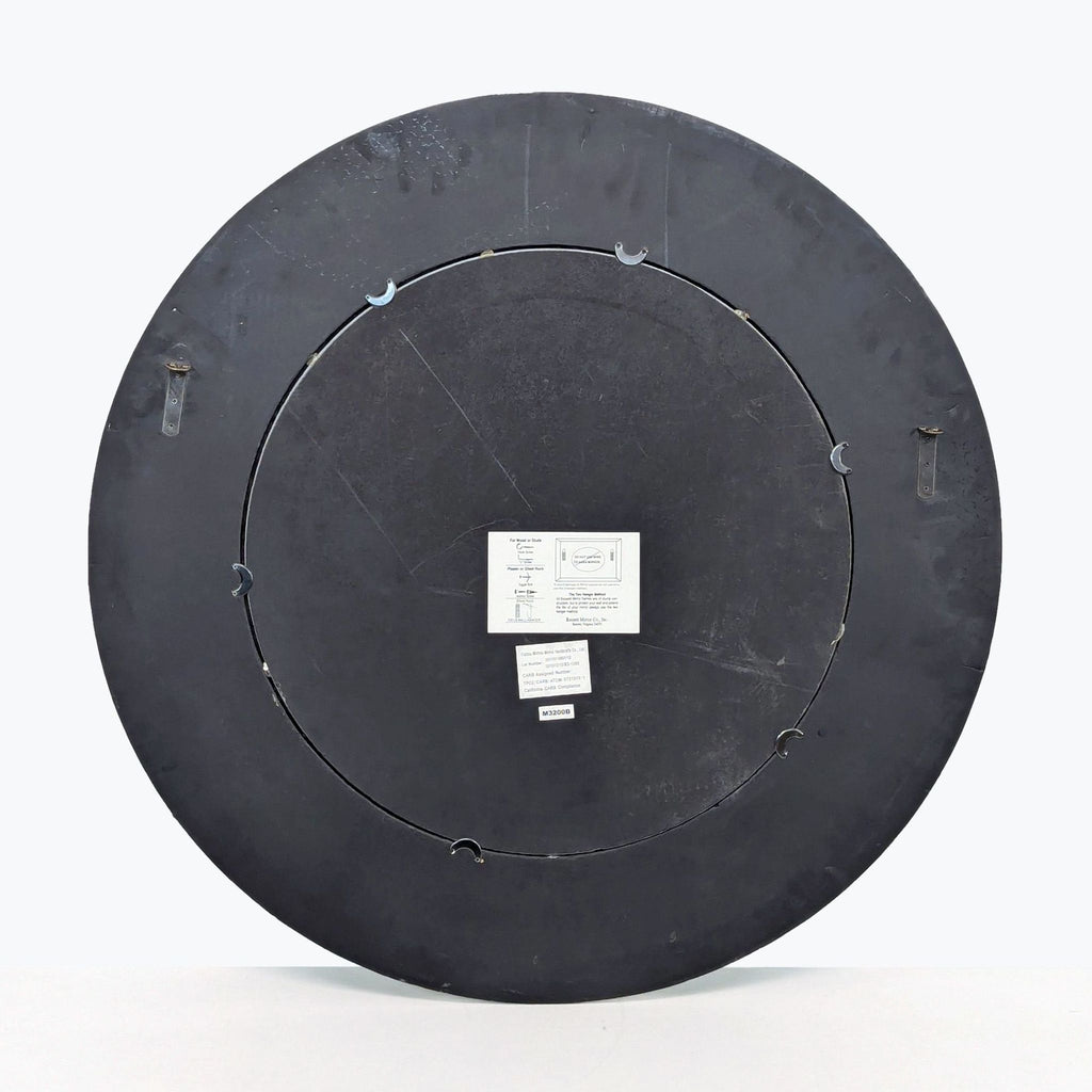 Contemporary Round Mirror with Faceted Beveled Edge