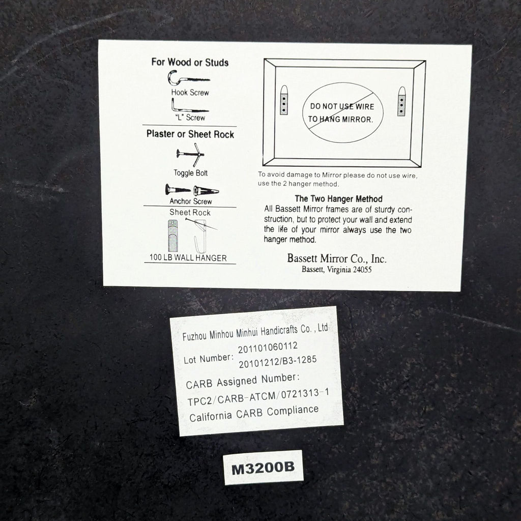 a photograph of a paper with a label on it.
