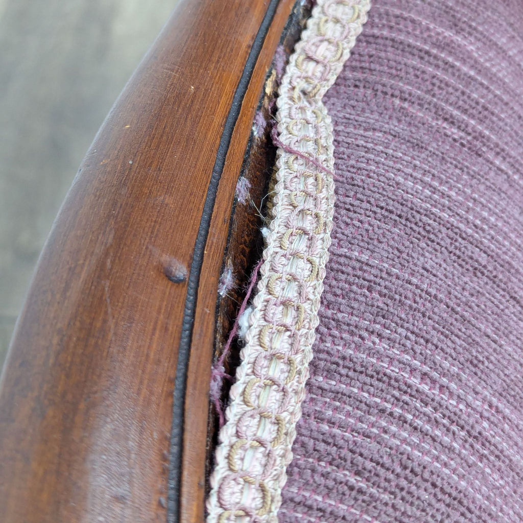 Antique Victorian-Style Purple Wingback Lounge Chair