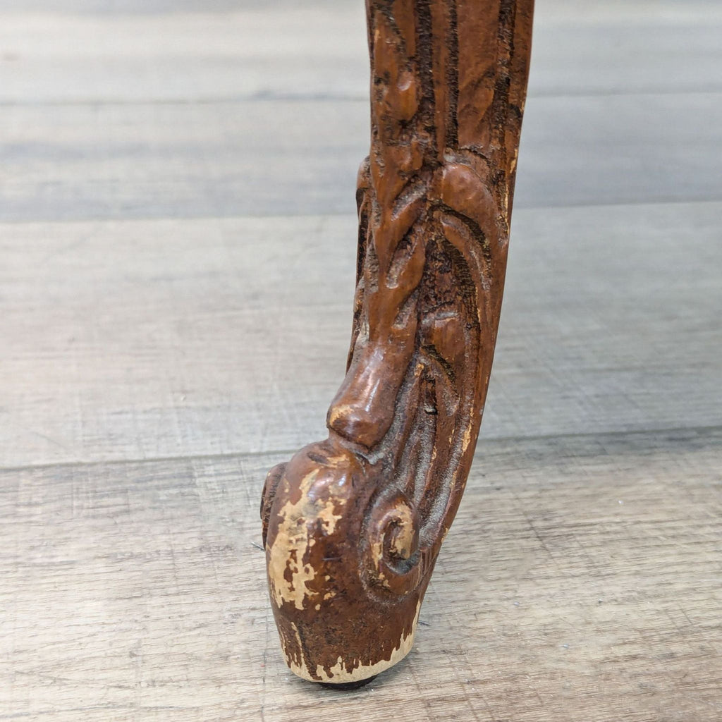 Antique Victorian-Style Purple Wingback Lounge Chair