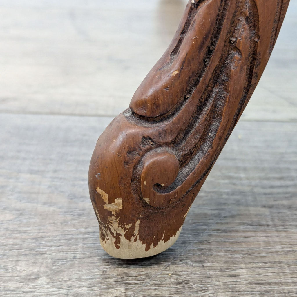 Antique Victorian-Style Purple Wingback Lounge Chair