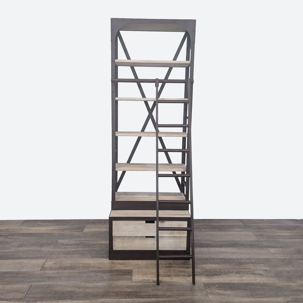 Restoration Hardware 1950's Style Dutch Shipyard Shelf with Ladder