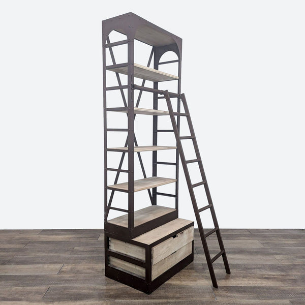 a ladder with shelves on top of it.