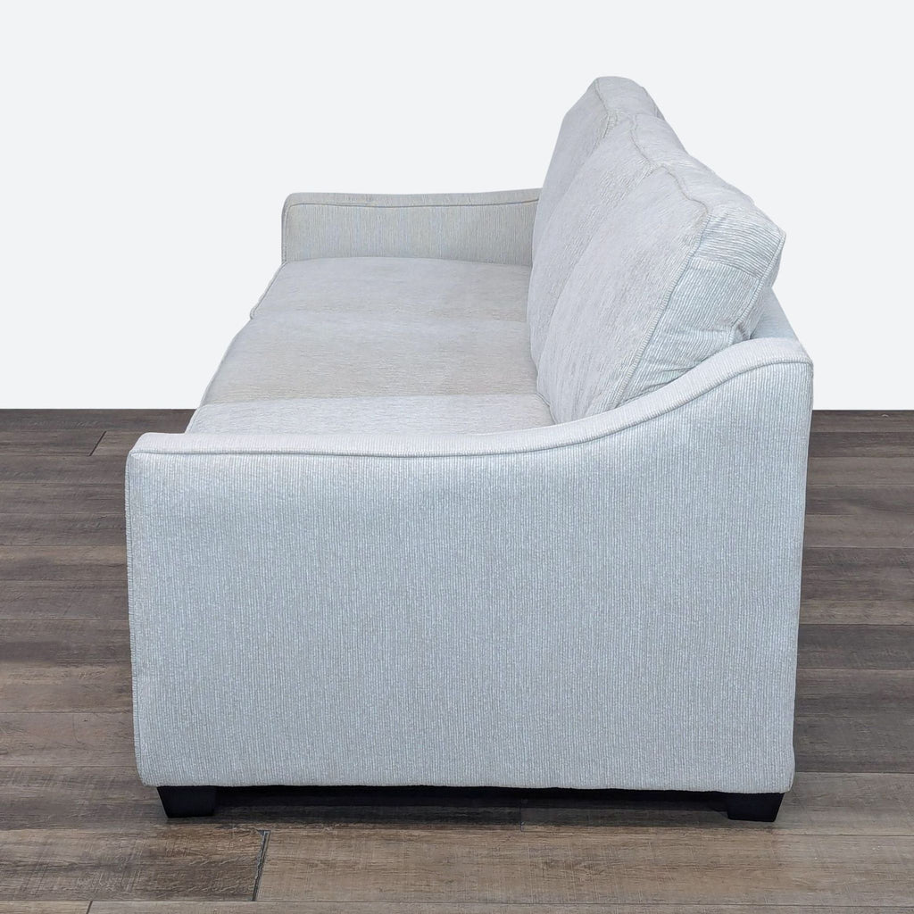 Transitional Three-Seat Light Grey Sofa