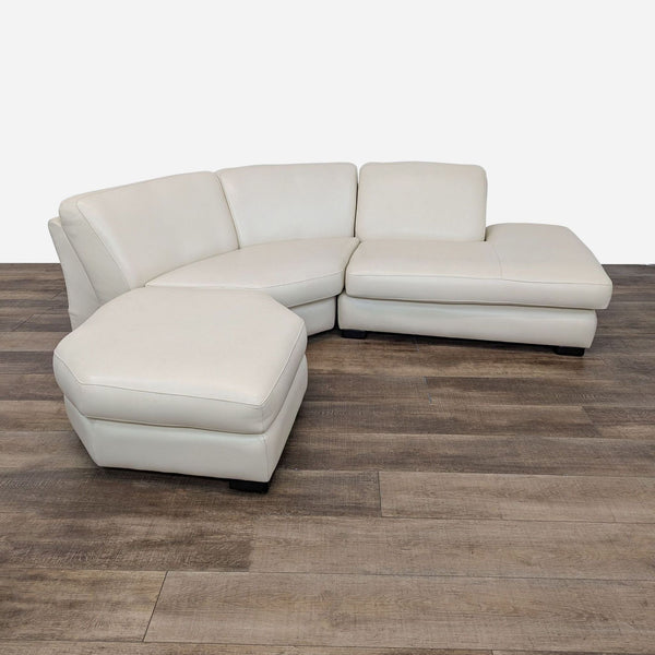 leather sectional sofa with a square shape and a square shape.