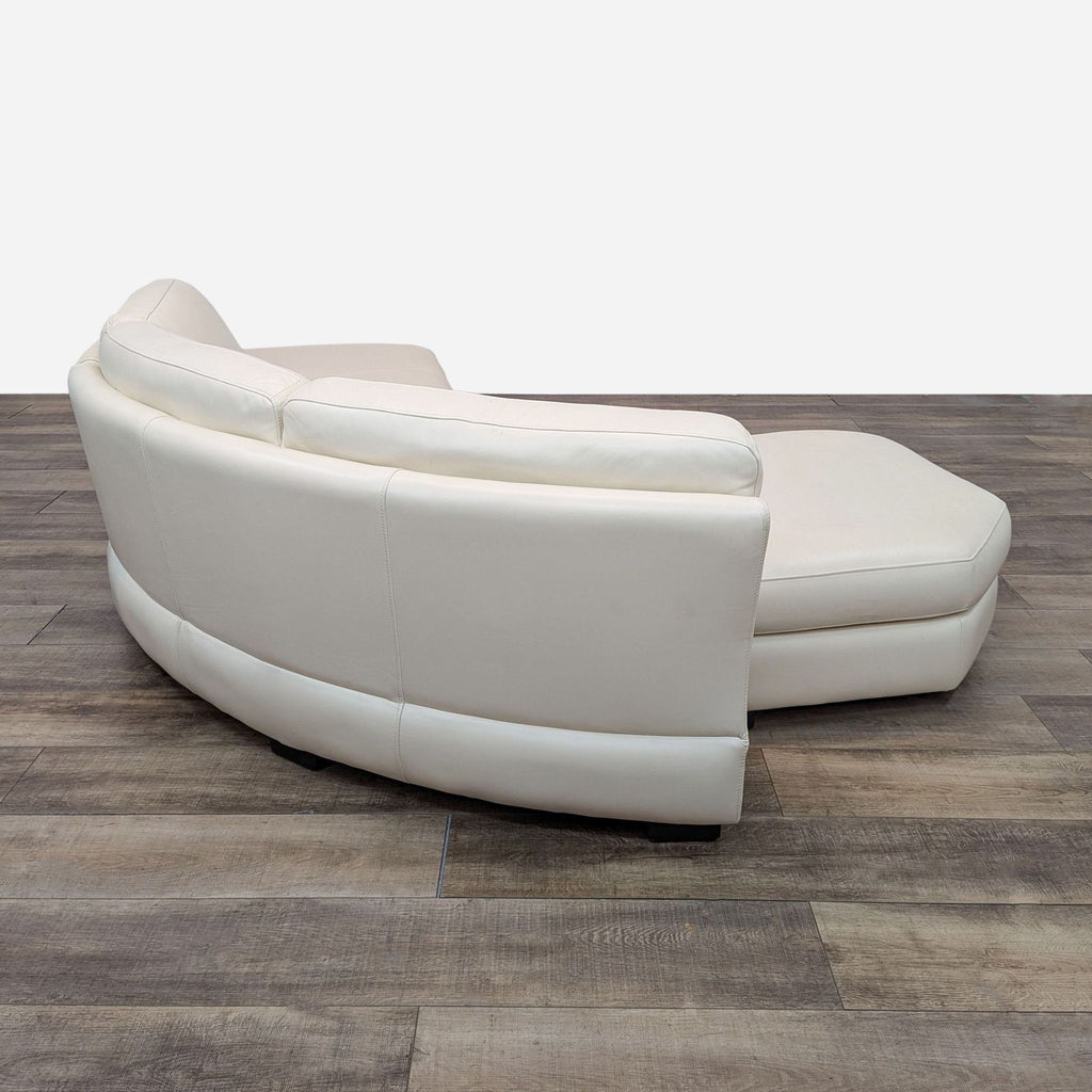 Modern Cream Leather Sectional Sofa