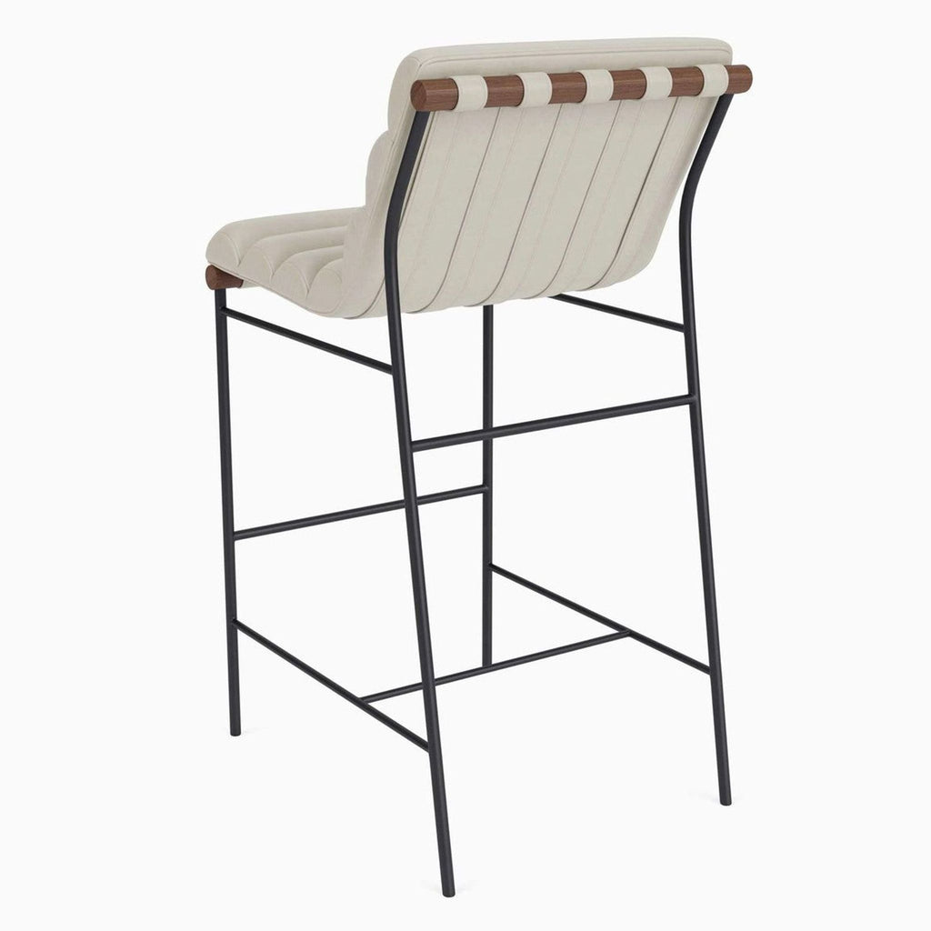 Denver Modern Vail Pearl Leather Counter Stool