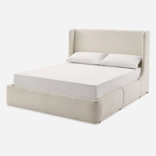 the bed frame is made from a soft fabric.