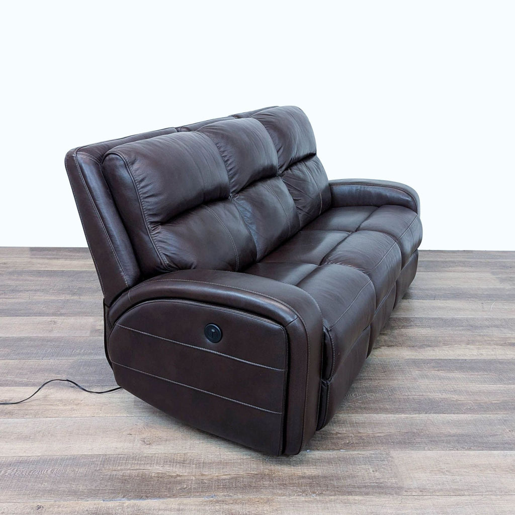 Goodwick Leather Dual Motion Reclining Sofa by Macy’s