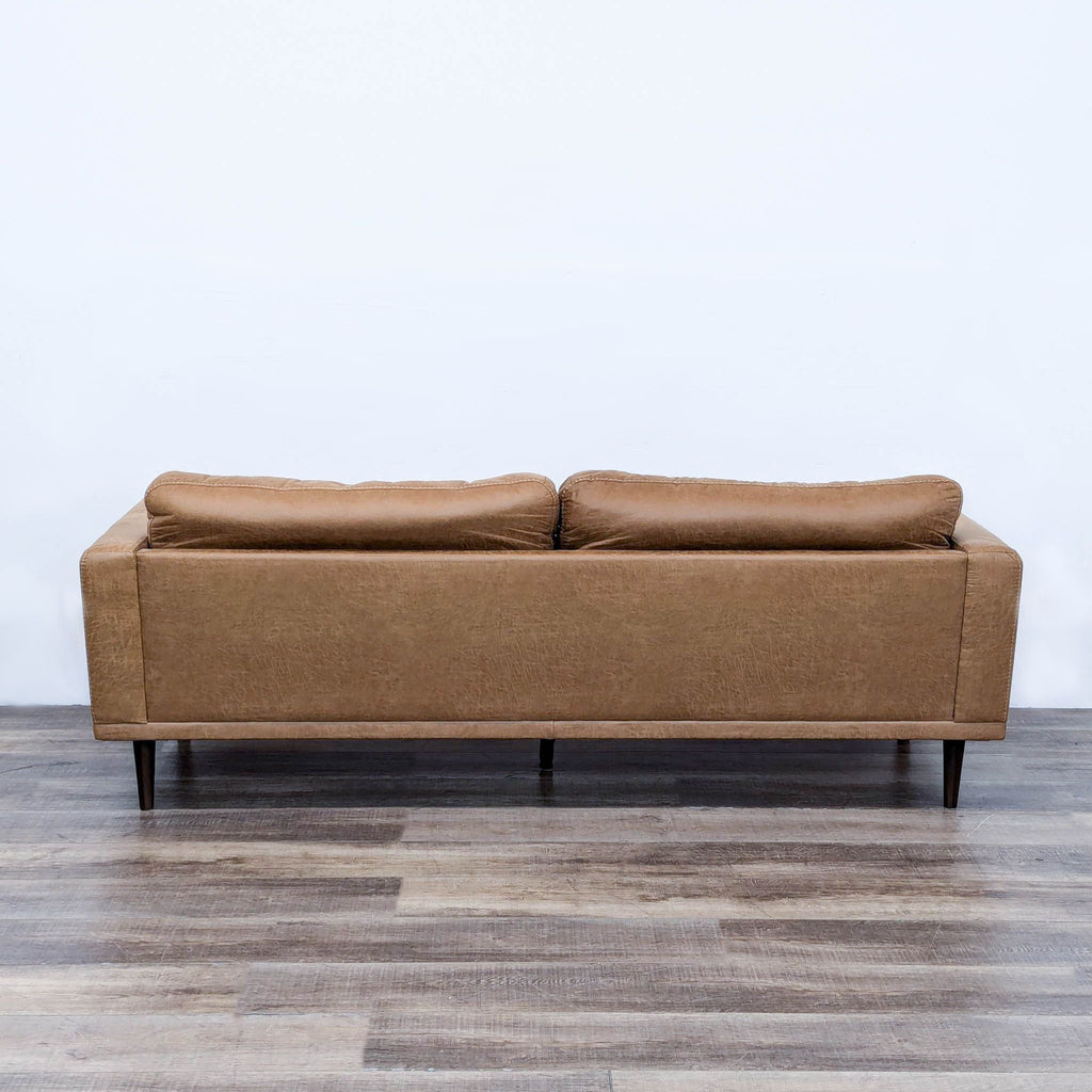 Ashley 3-Seat Telora Sofa in Caramel Brown Vegan Leather