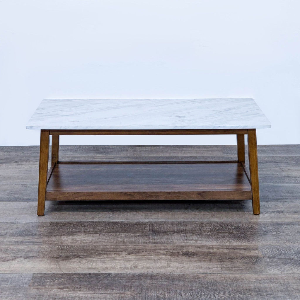 coffee table with a marble top