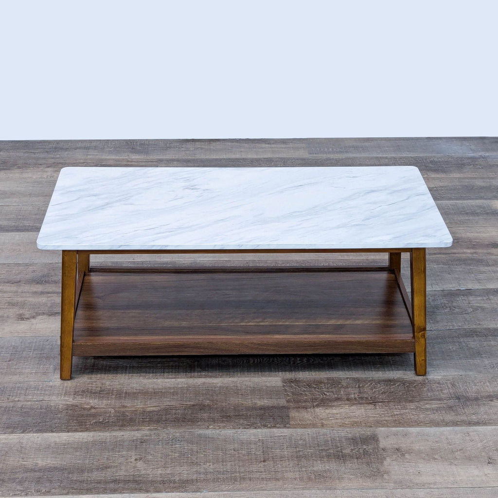 coffee table with a marble top