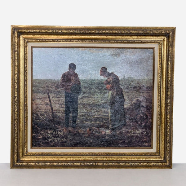 framed oil painting of a couple in a field