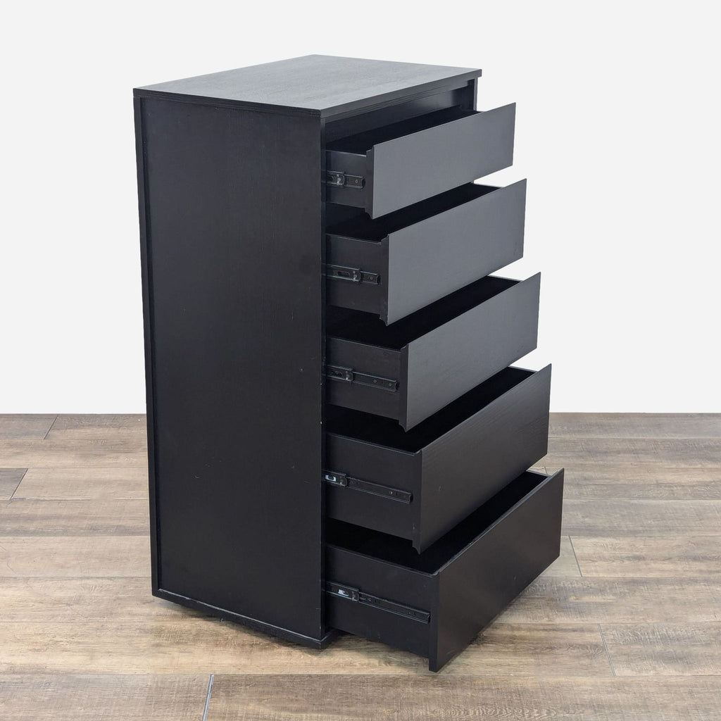 the black file cabinet is a modern, contemporary, modern, and minimalist.