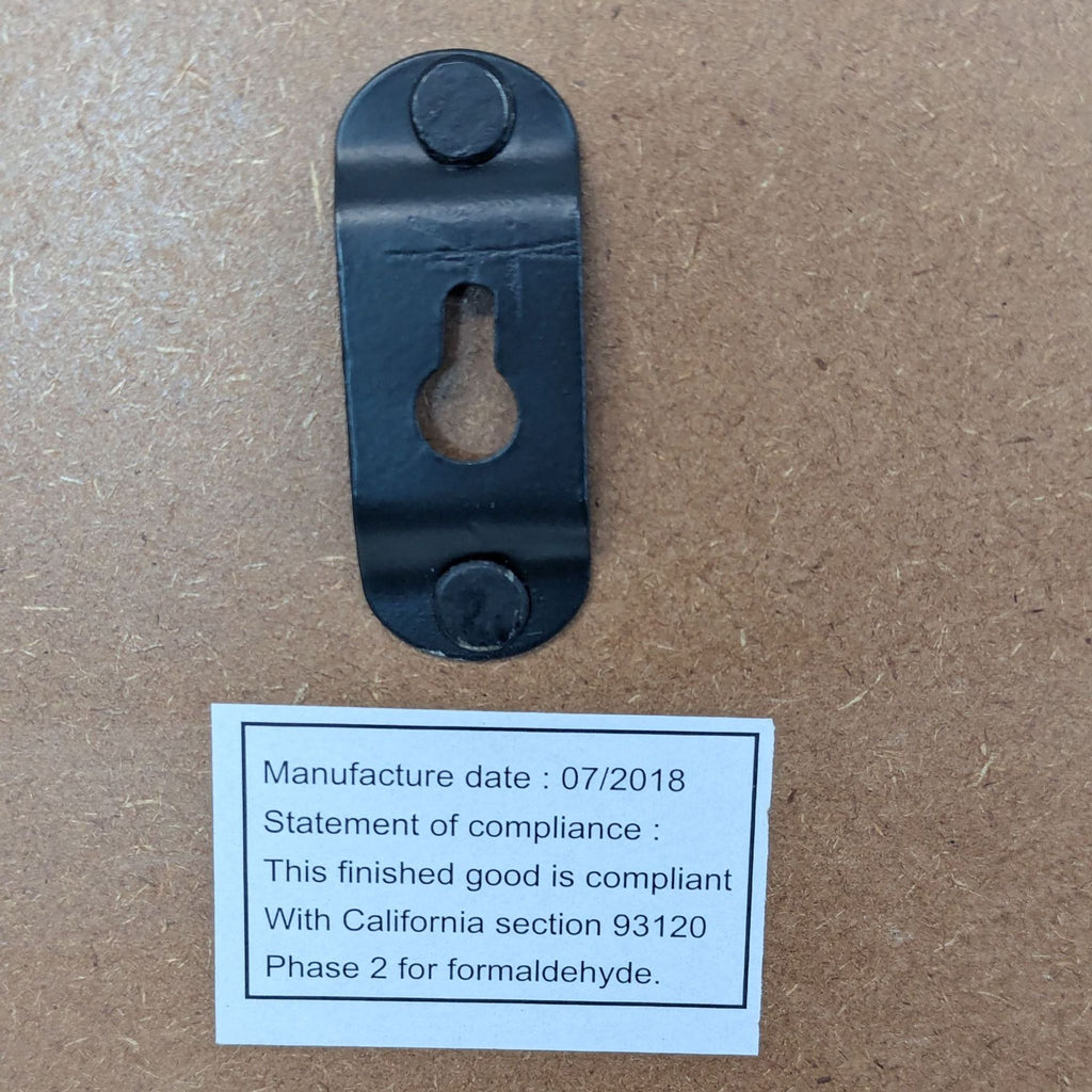 a label on a door with a key and a label on it.