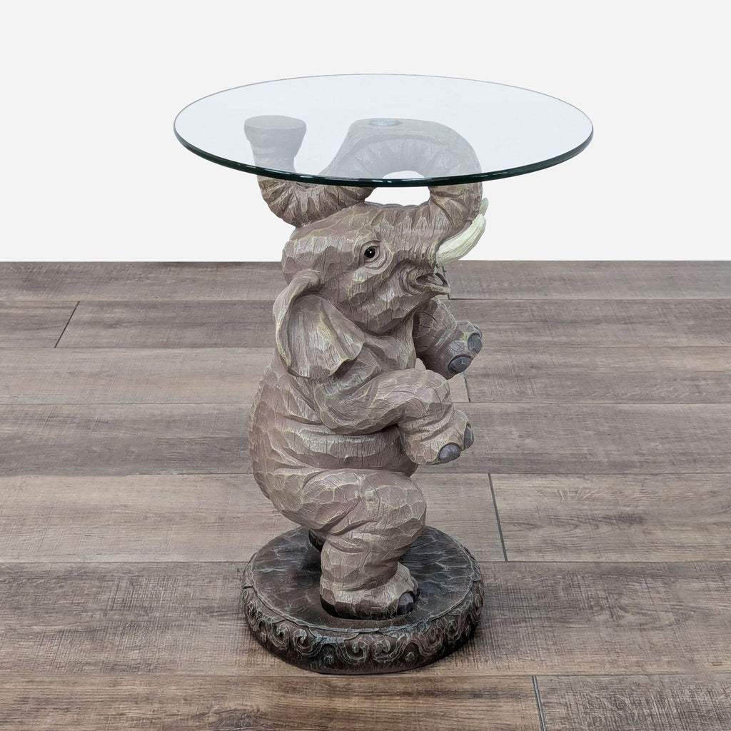 elephant on a pedestal table