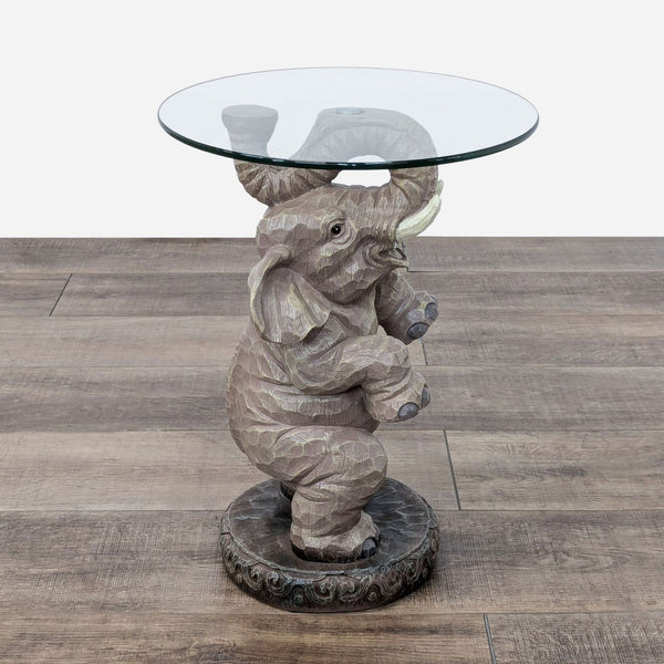 elephant on a pedestal table