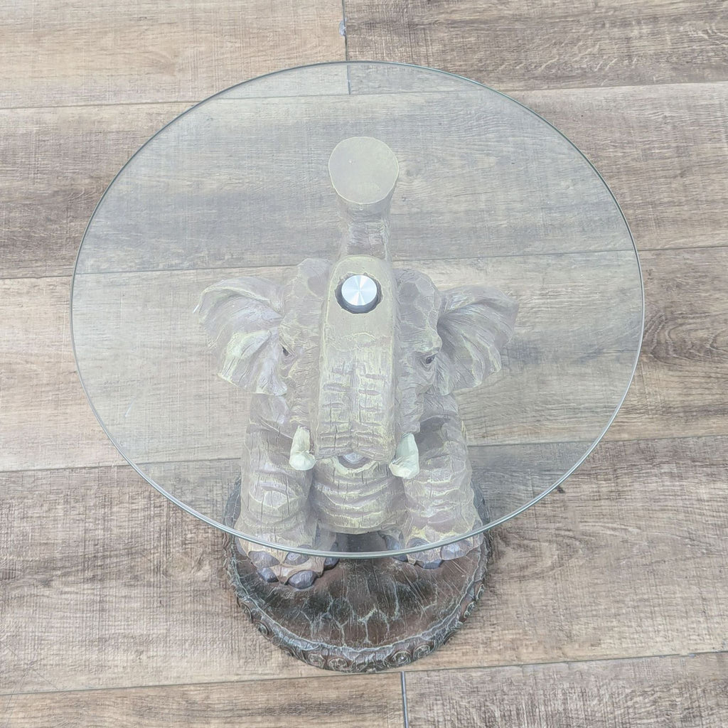 the elephant table with glass top