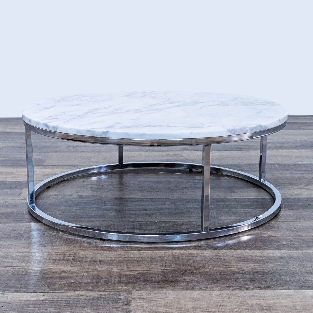 coffee table with a marble top.