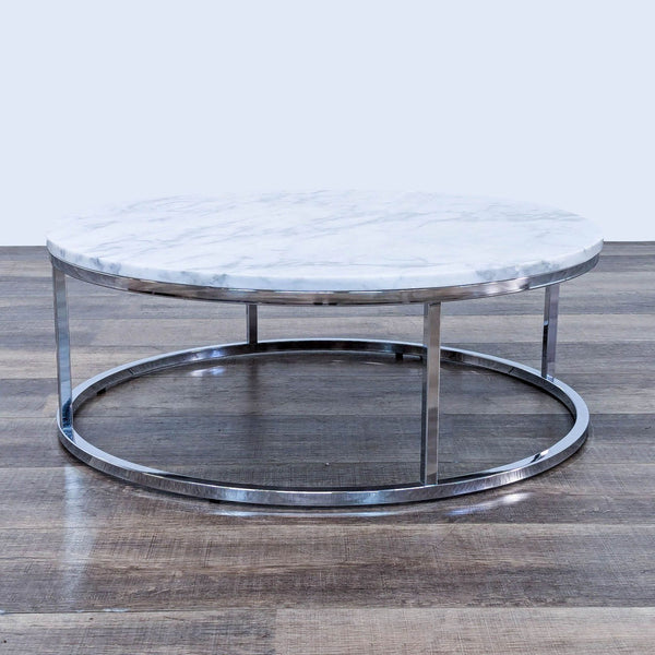 coffee table with a marble top.