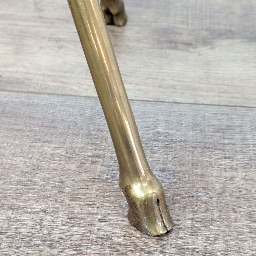 brass leg of a table with a metal base for a table top or chair - brass - image