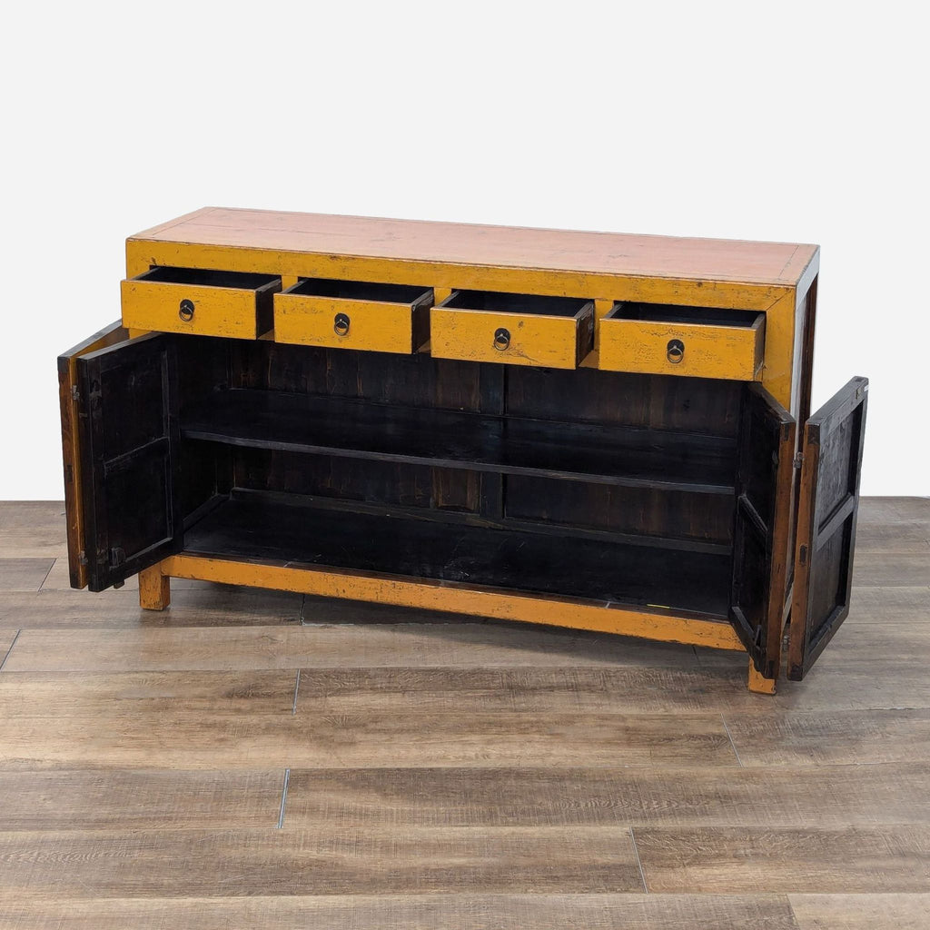 a chinese style chest with three drawers