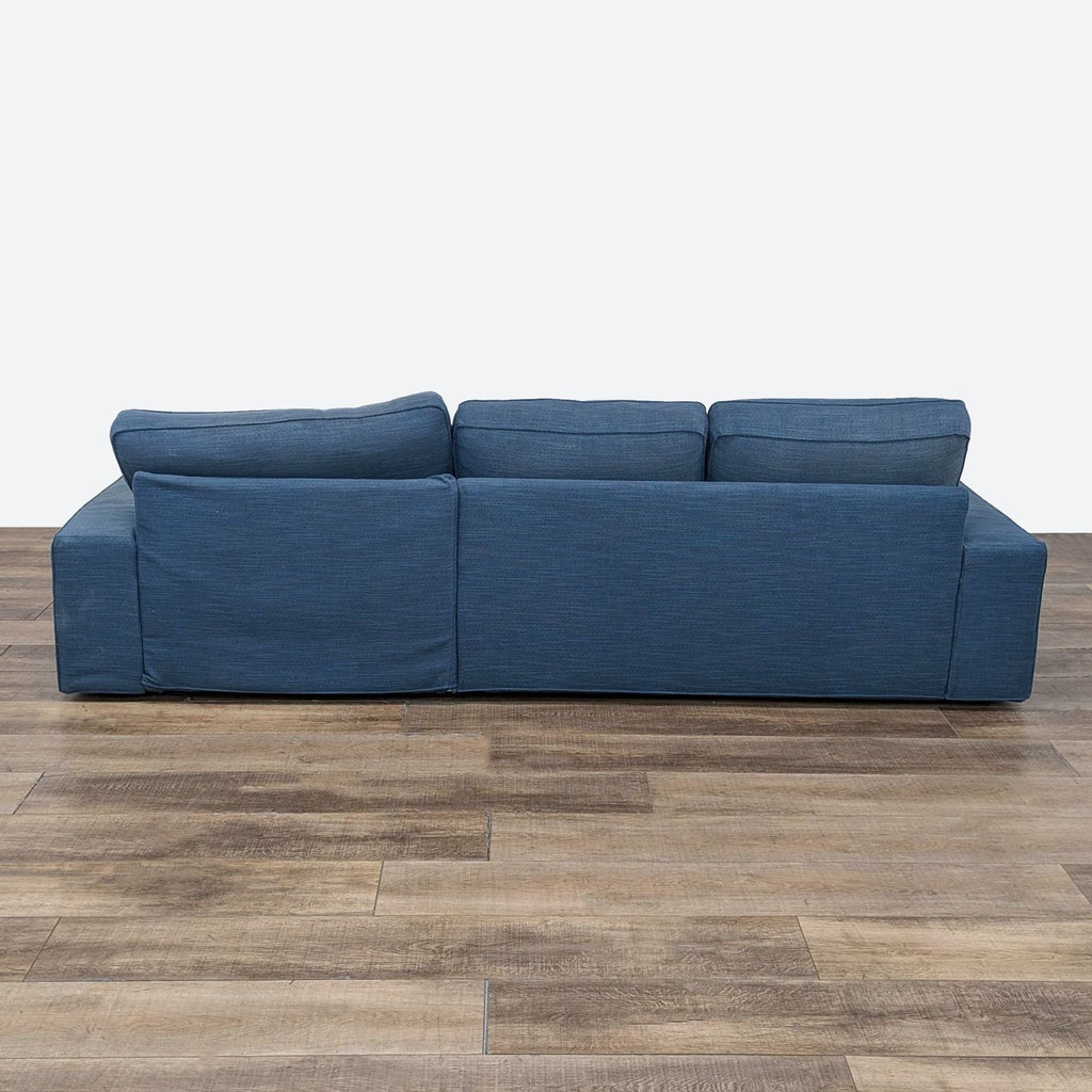 Contemporary Blue Sofa with Chaise