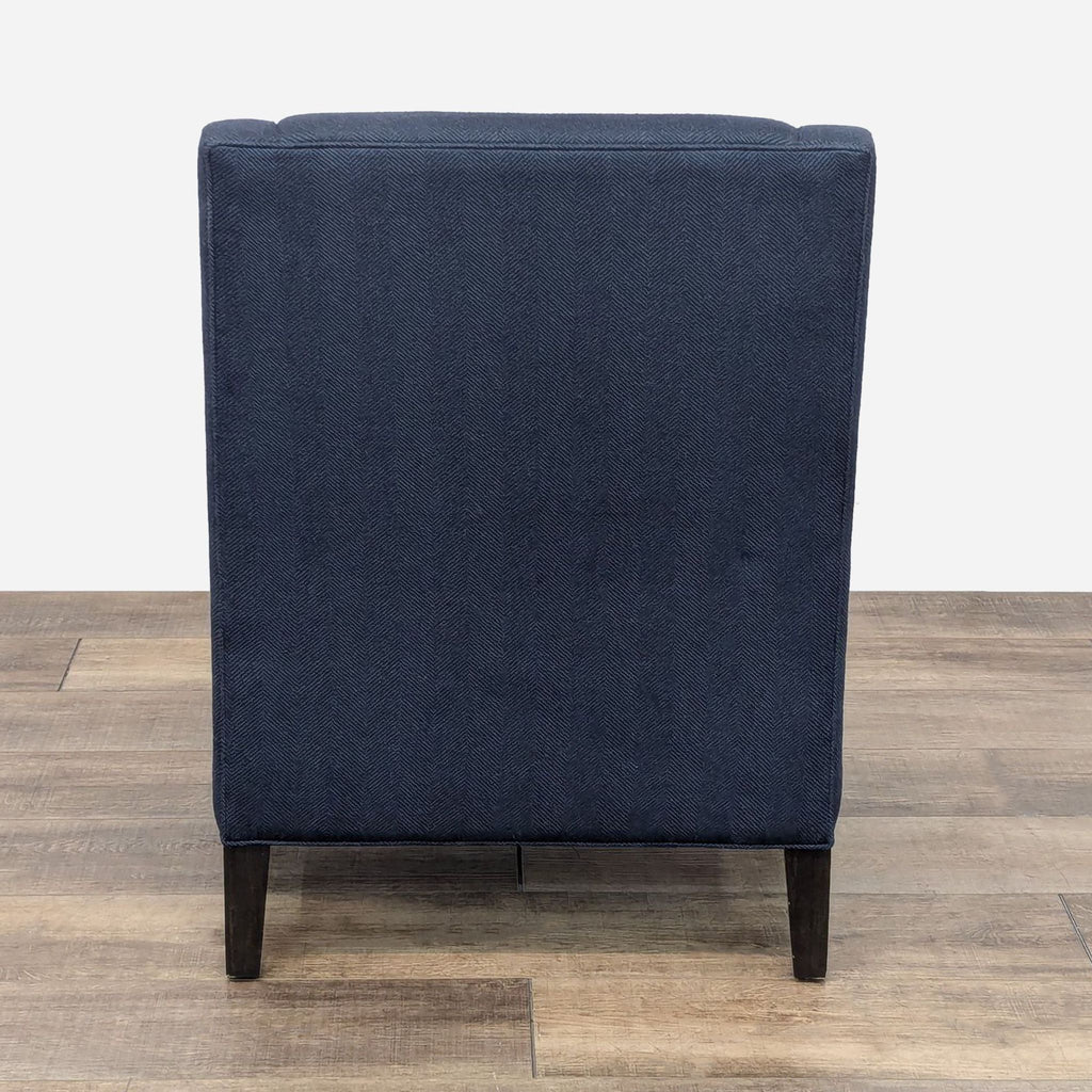 Ethan Allen Blue Tweed Wing Chair