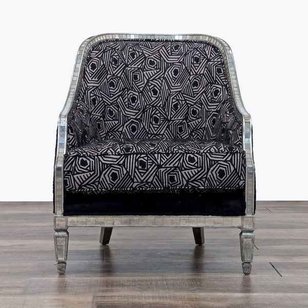 a silver and black chair