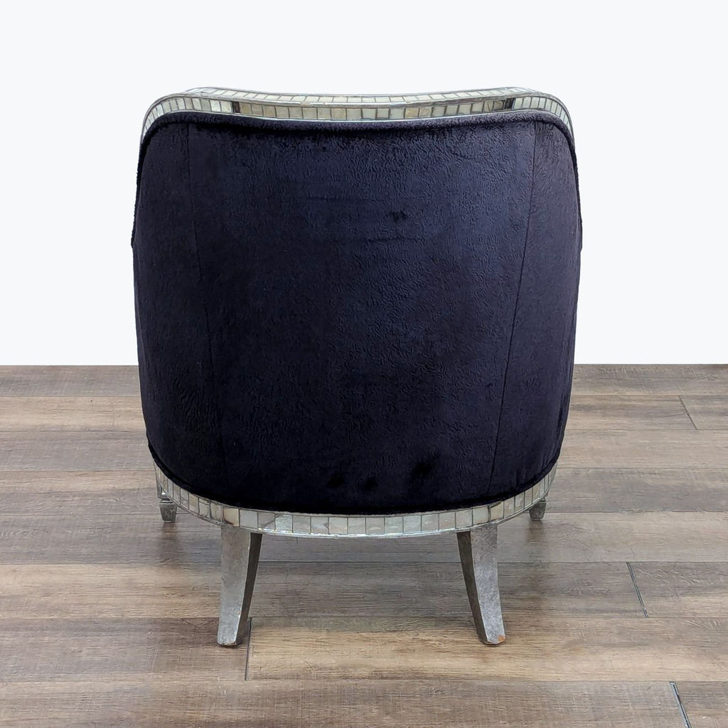 Geometric Lounge Chair with Mirrored Trim