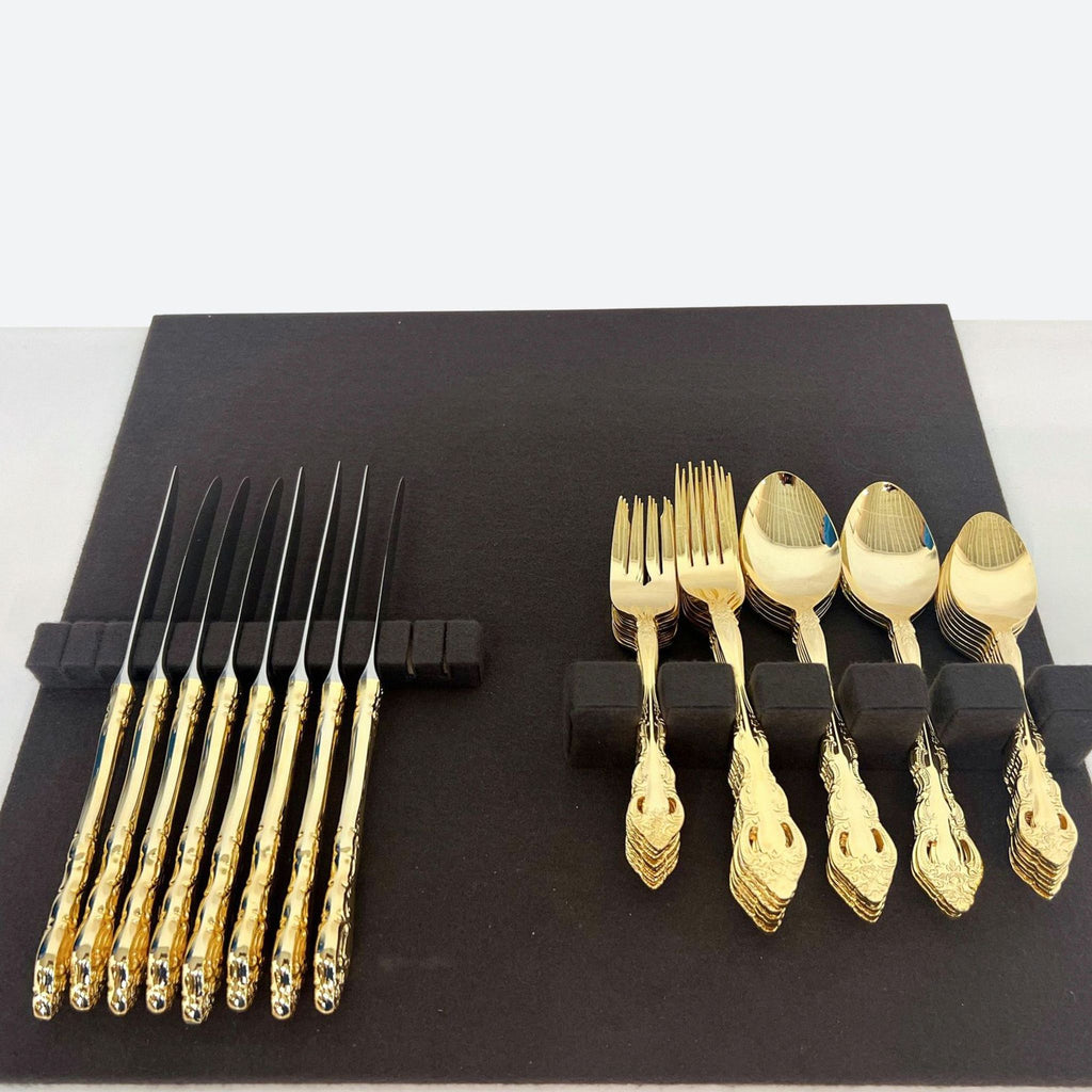 Royal Gallery 40 Piece Two Toned Gold Plated Silverware Set