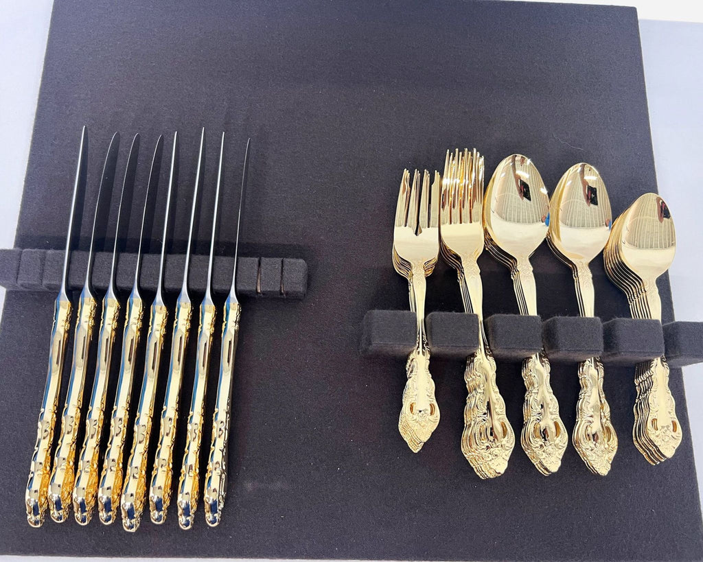 Royal Gallery 40 Piece Two Toned Gold Plated Silverware Set