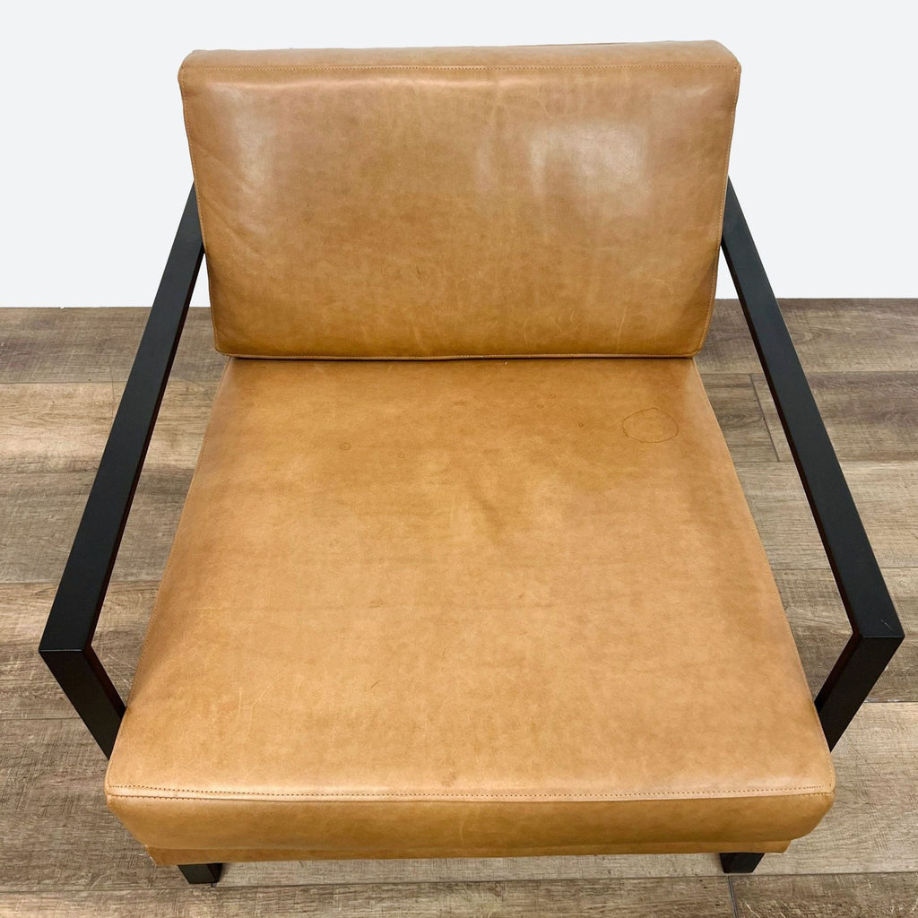 Modern Leather Lounge Chair with Metal Frame