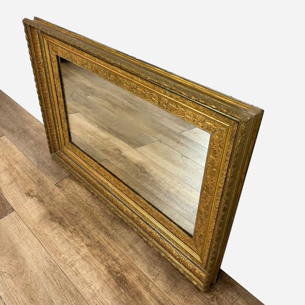 vintage gold framed mirror with a gold leaf finish for sale