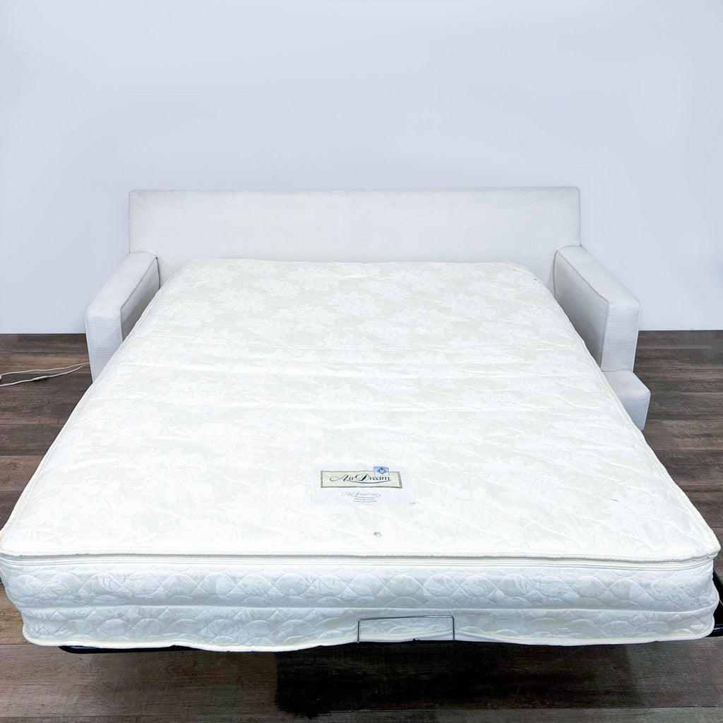 White Sleeper Sofa with Air Filled Mattress