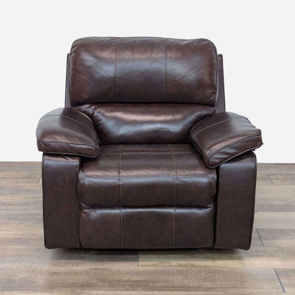 brown leather recliner chair with a recliner