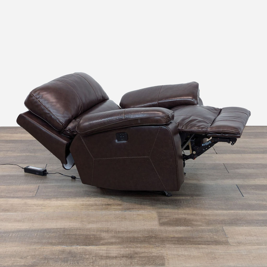 Brown Leather Power Recliner by Ashley Furnitire