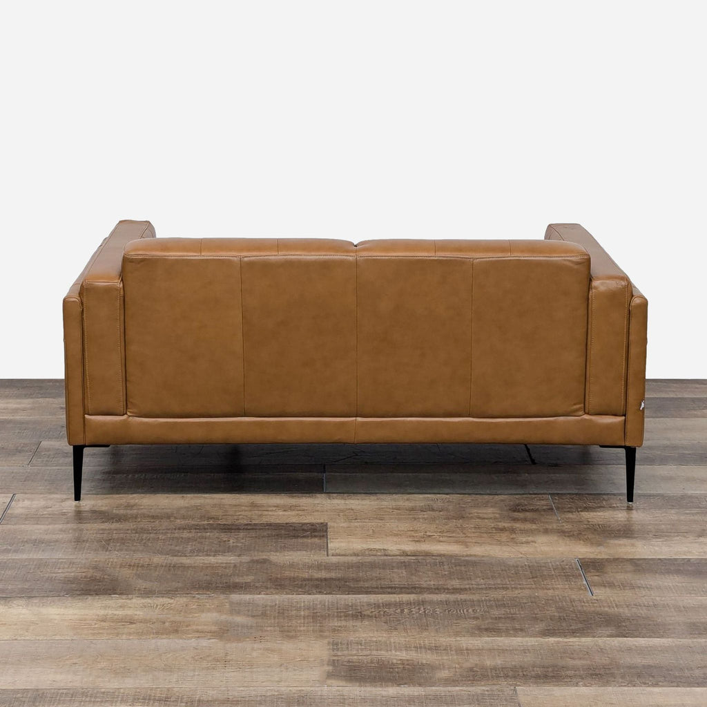 Murray Leather Mid-Century Style Loveseat by Meroni