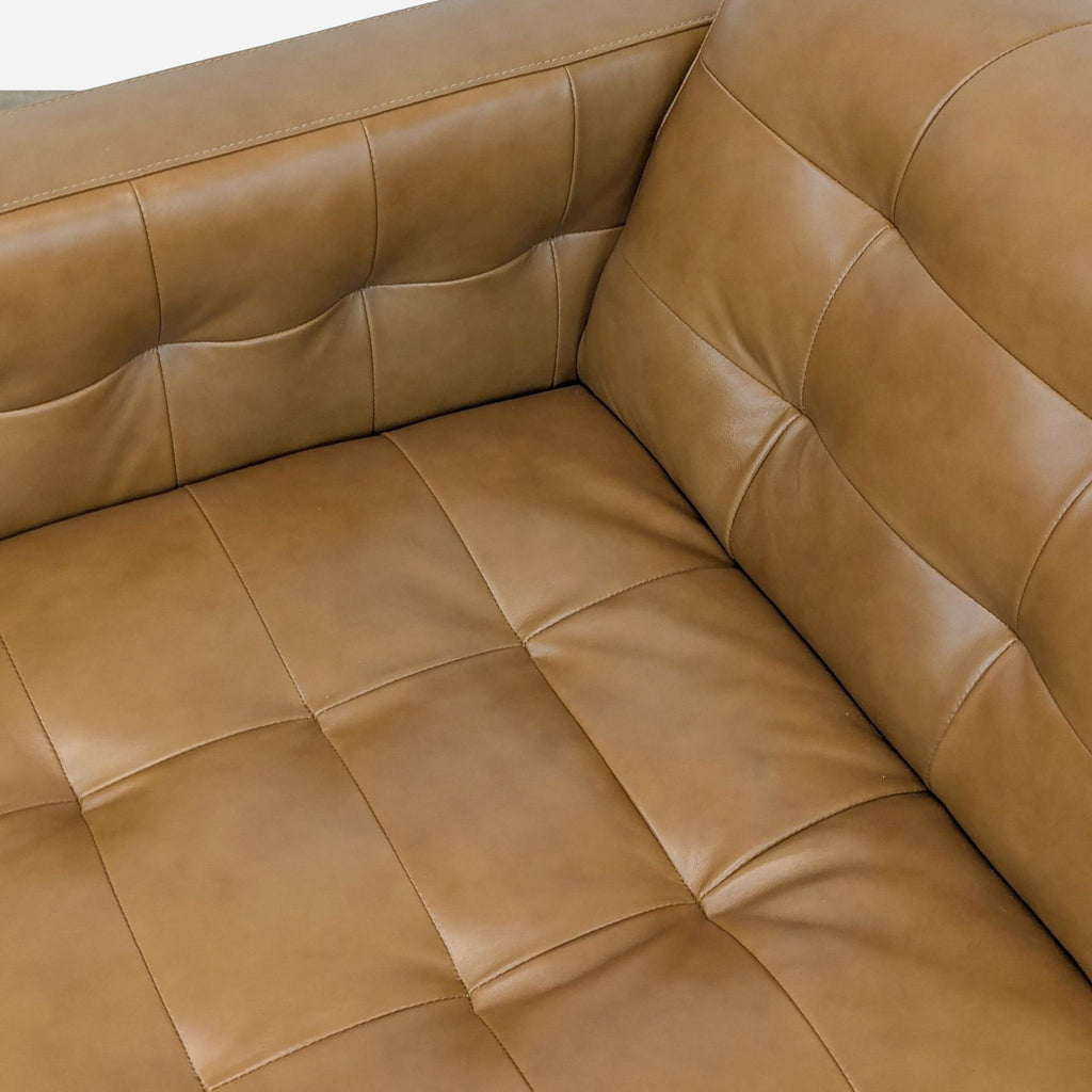 Murray Leather Mid-Century Style Loveseat by Meroni